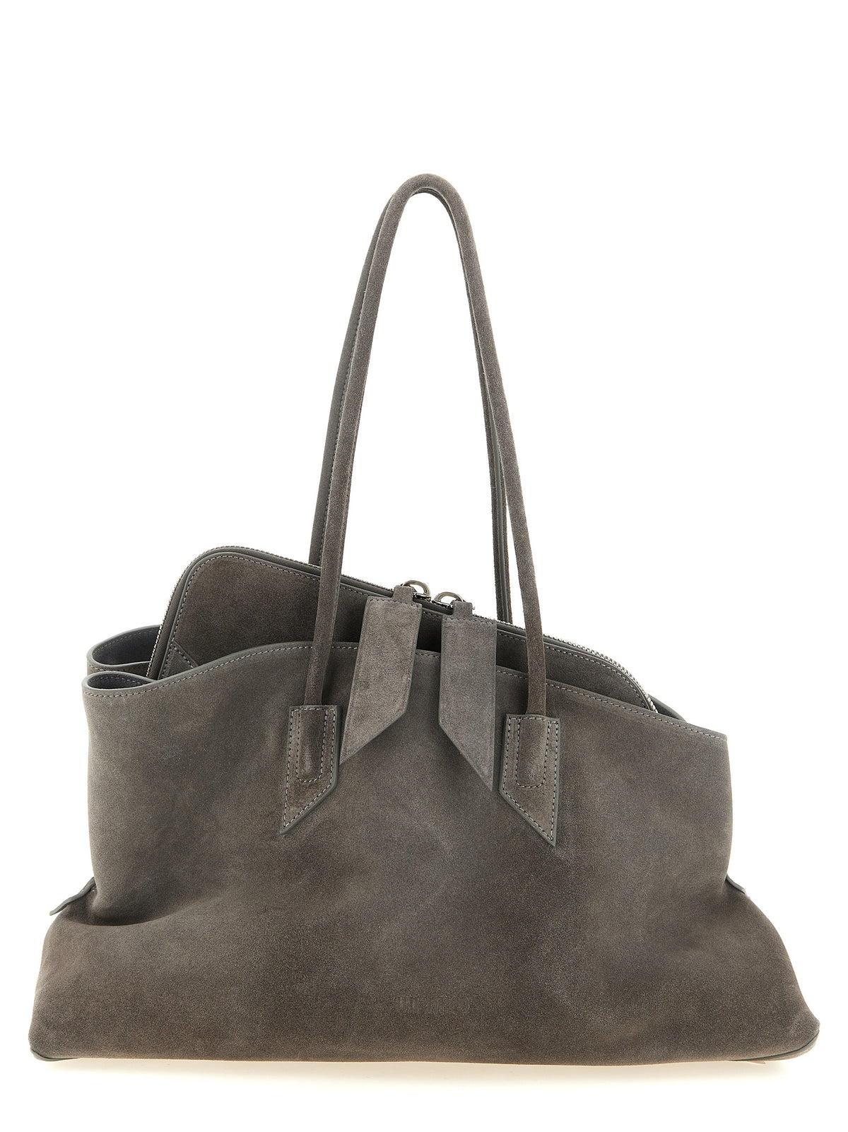 The Attico La Passeggiata Medium Gray Bovine Leather Shoulder Bag