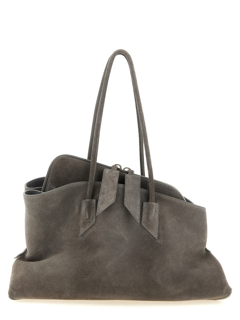 The Attico La Passeggiata Medium Gray Bovine Leather Shoulder Bag