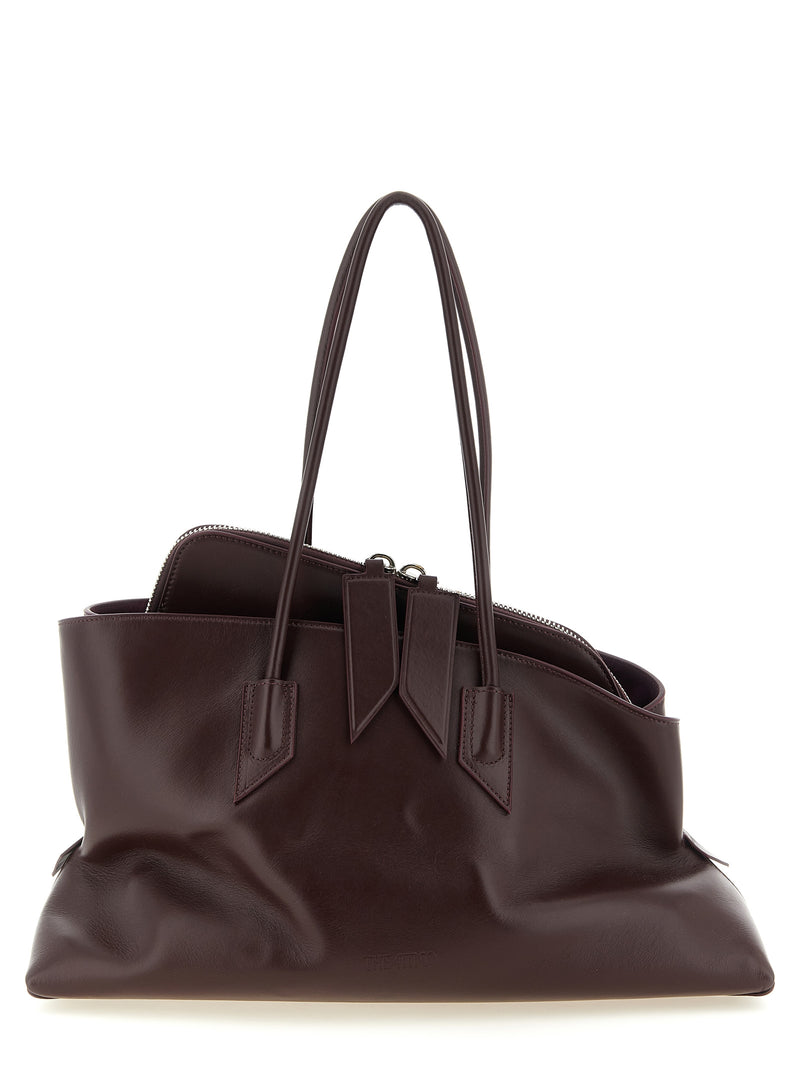 The Attico La Passeggiata Medium Purple Leather Shoulder Bag