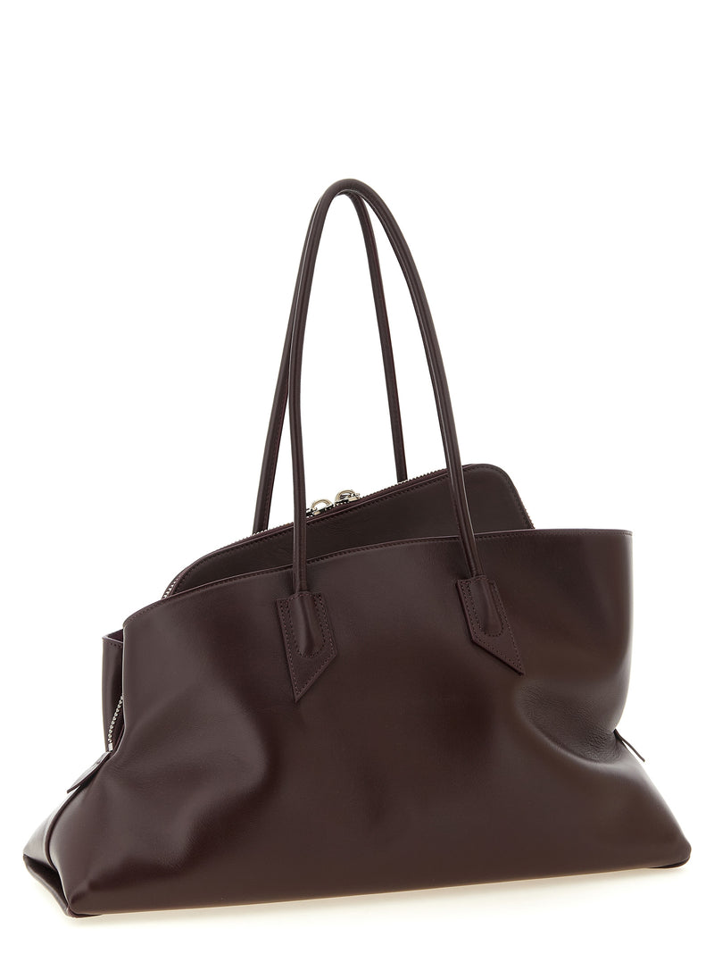 The Attico La Passeggiata Medium Purple Leather Shoulder Bag