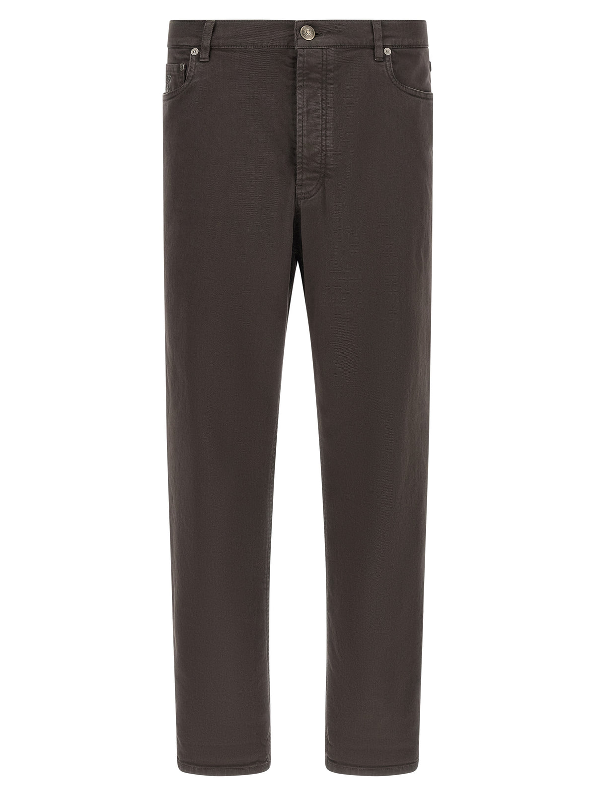 Brunello Cucinelli Brown Cotton Straight-Leg Jeans