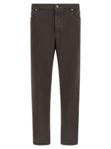 Brunello Cucinelli Brown Cotton Straight-Leg Jeans
