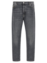 Brunello Cucinelli Gray Cotton Straight-Leg Jeans for Men