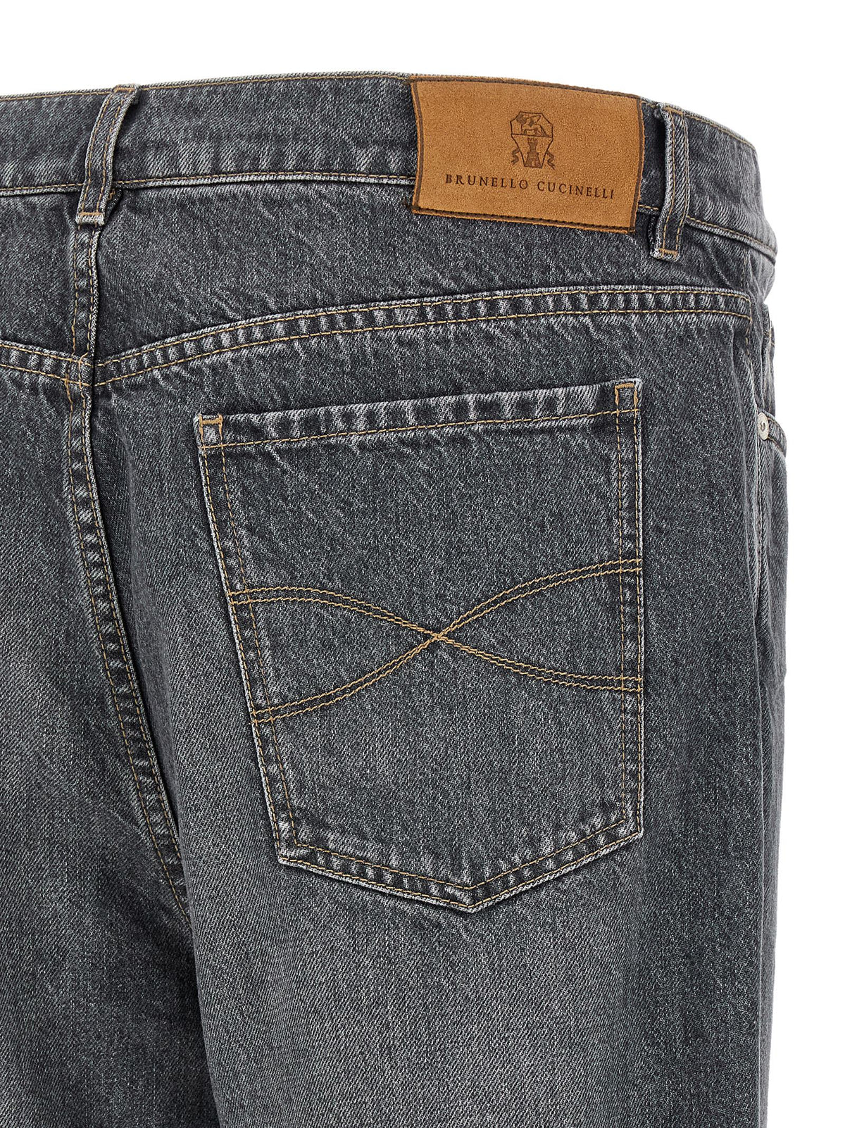 Brunello Cucinelli Gray Cotton Straight-Leg Jeans for Men