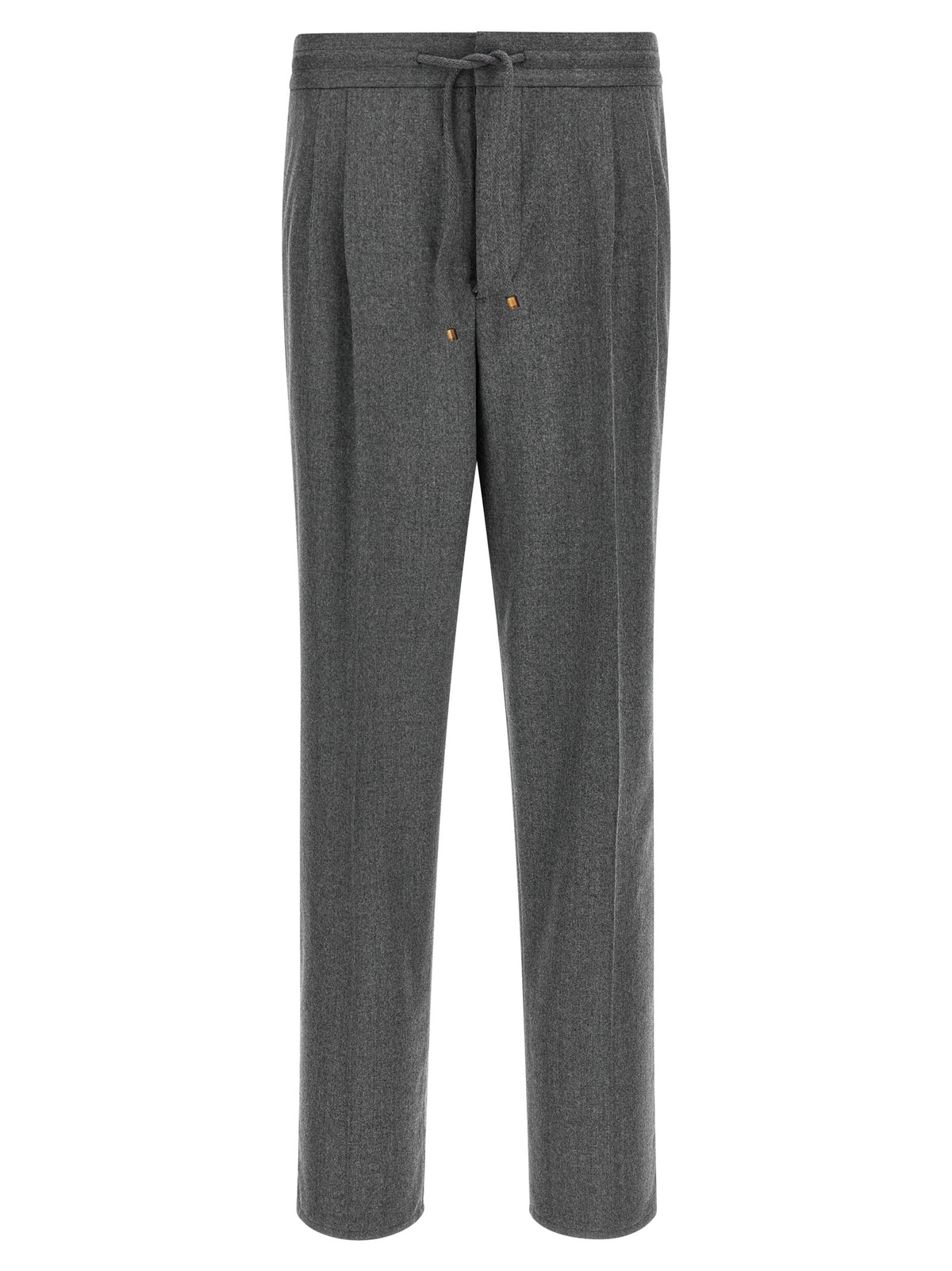 Brunello Cucinelli Gray Virgin Wool Casual Pants for Men