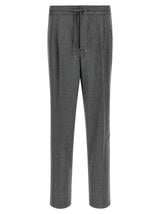 Brunello Cucinelli Gray Virgin Wool Casual Pants for Men