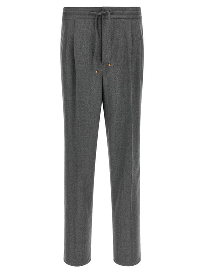 Brunello Cucinelli Gray Virgin Wool Casual Pants
