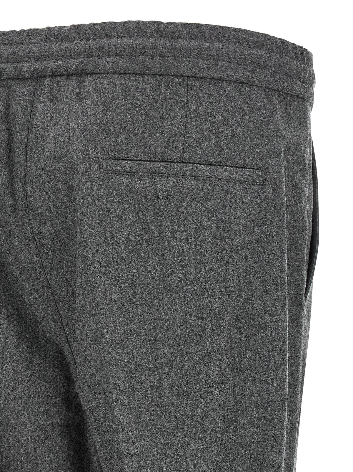 Brunello Cucinelli Gray Virgin Wool Casual Pants for Men