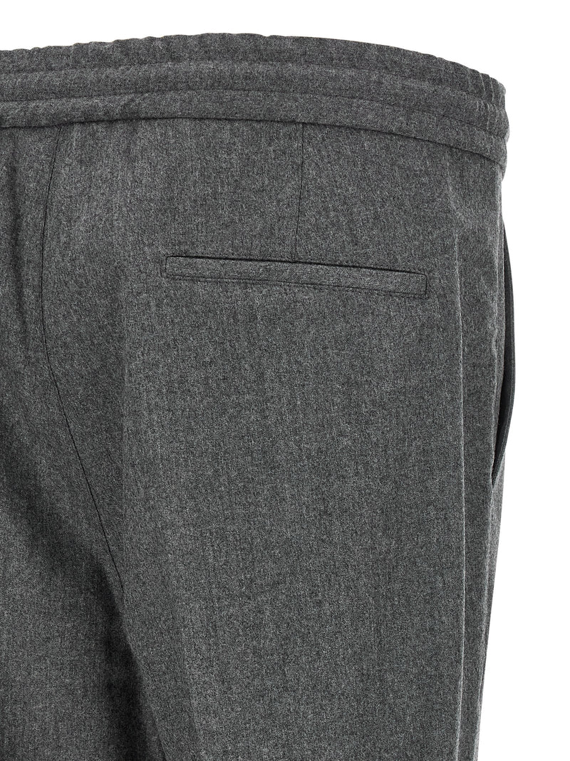 Brunello Cucinelli Gray Virgin Wool Casual Pants for Men
