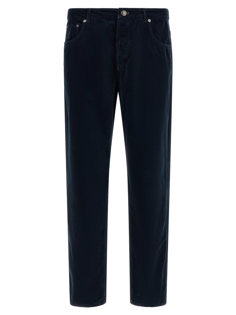 Brunello Cucinelli Blue Cotton Casual Pants for Men