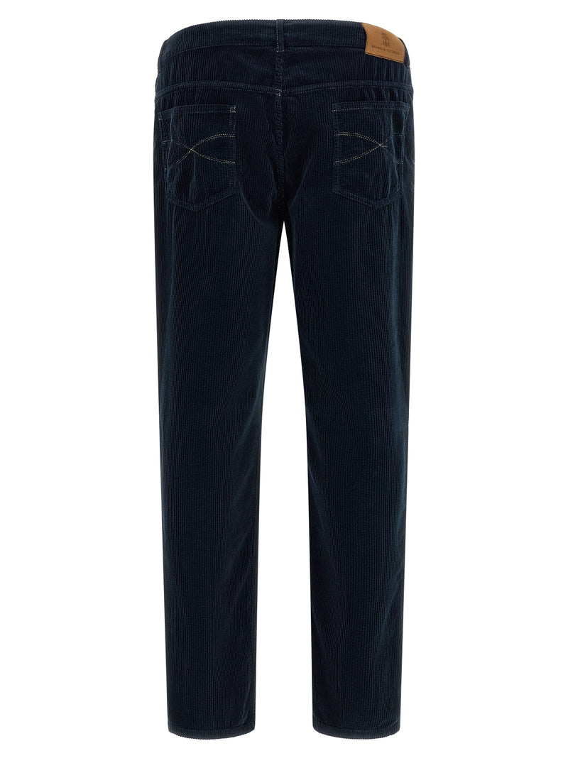 Brunello Cucinelli Blue Cotton Casual Pants for Men
