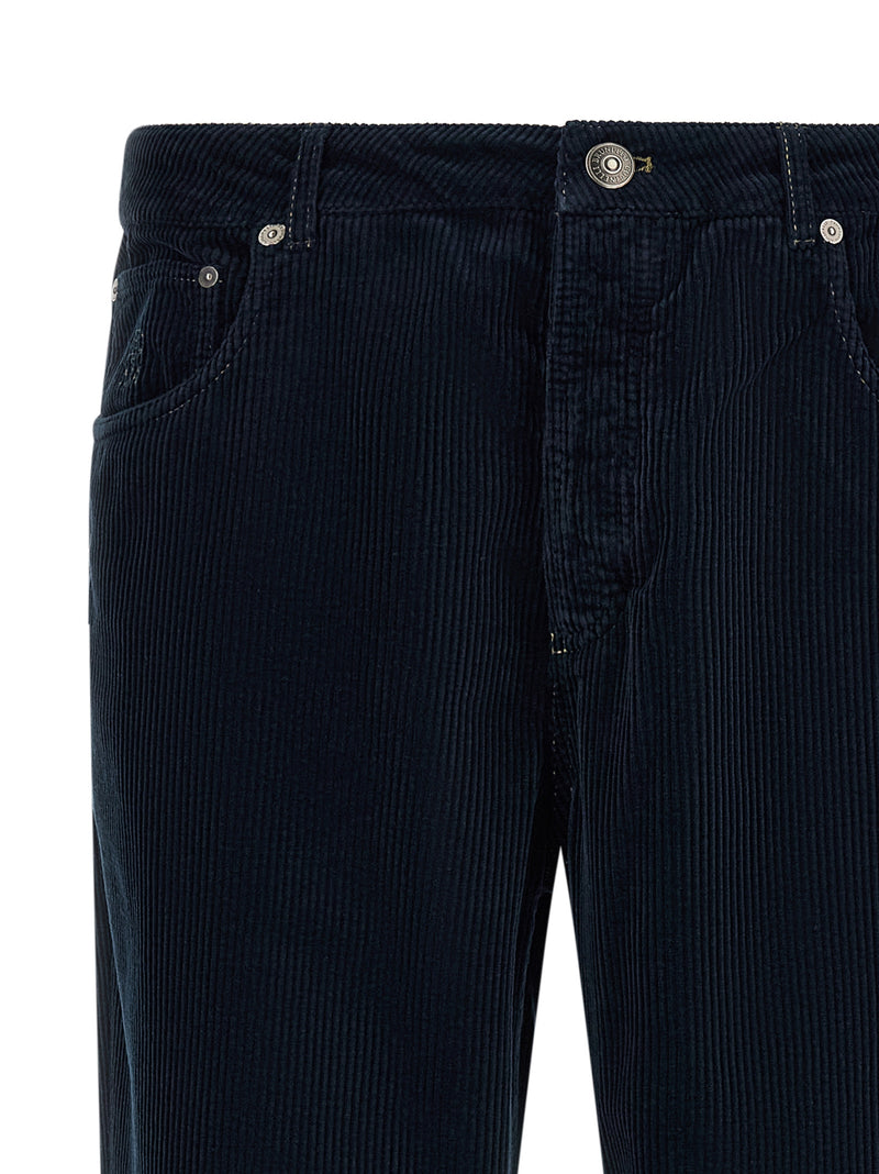 Brunello Cucinelli Blue Cotton Casual Pants for Men