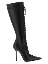 LE SILLA Colette Black Lamb Leather Over The Knee Boots