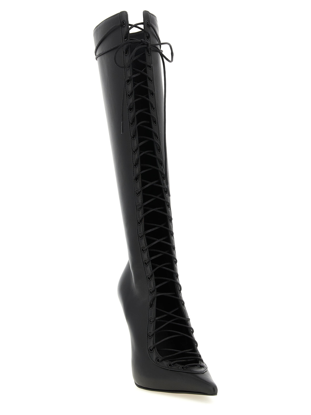 LE SILLA Colette Black Lamb Leather Over The Knee Boots