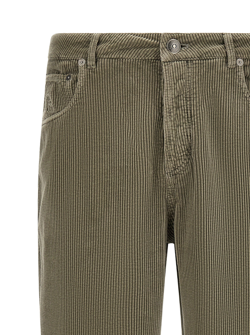 Brunello Cucinelli Bicolor Cotton Casual Pants for Men