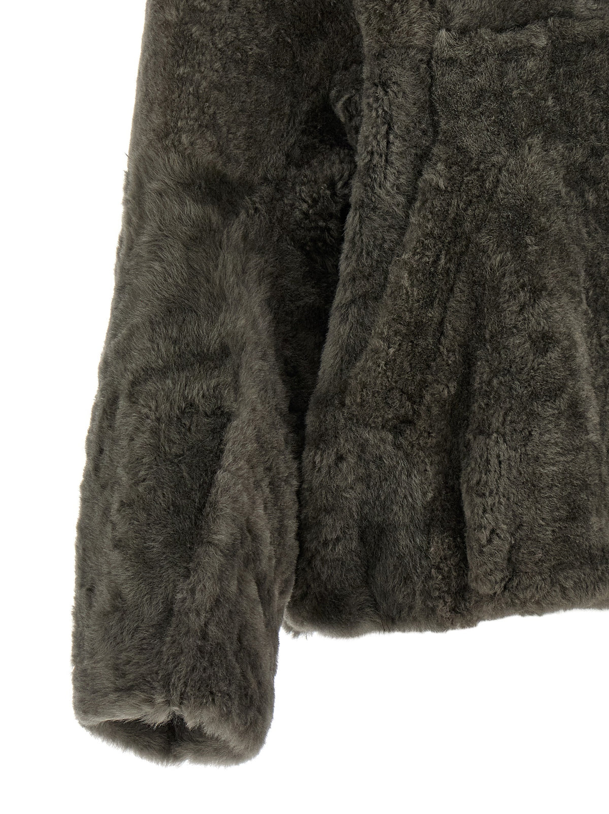 Brunello Cucinelli Gray Lamb Leather Full-Length Jacket