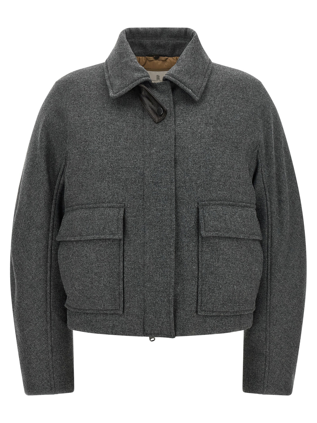 Brunello Cucinelli Gray Virgin Wool Full-Length Jacket