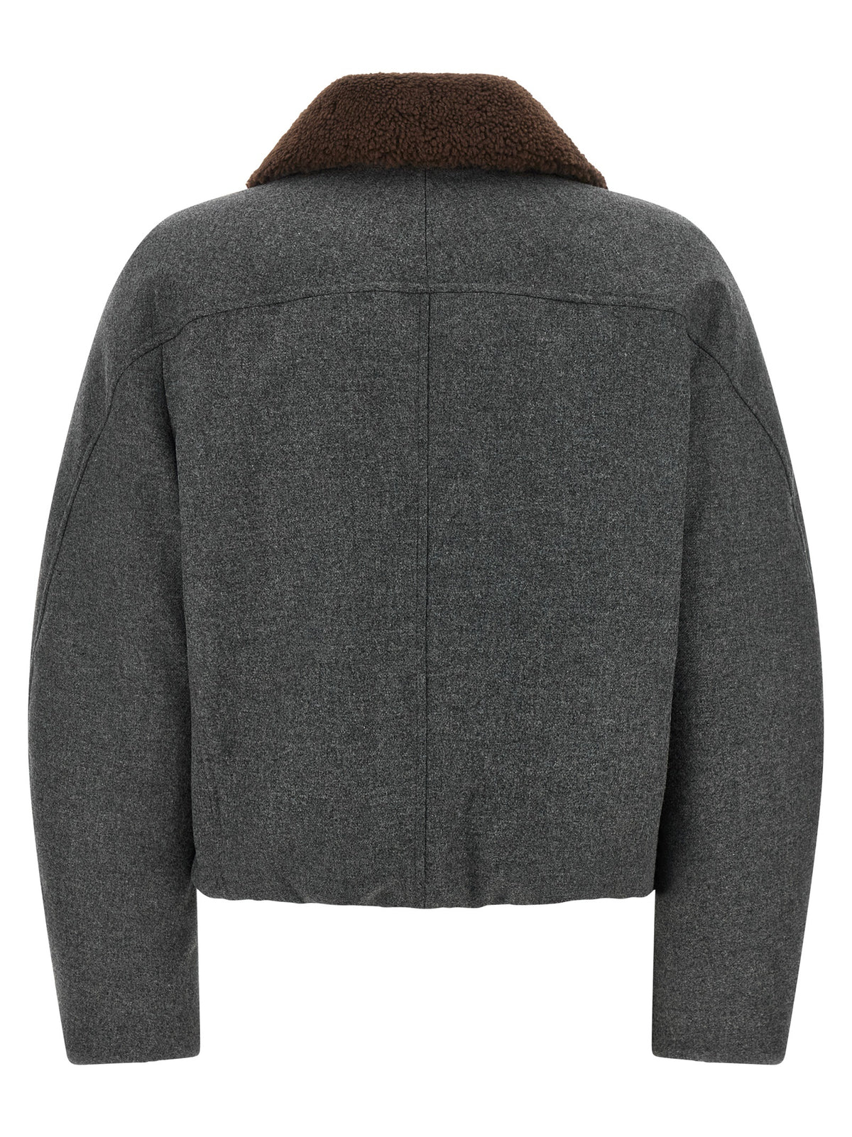 Brunello Cucinelli Gray Virgin Wool Full-Length Jacket