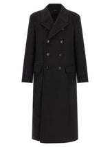 Tom Ford Black Virgin Wool Luxury Melton DB Officer Coat