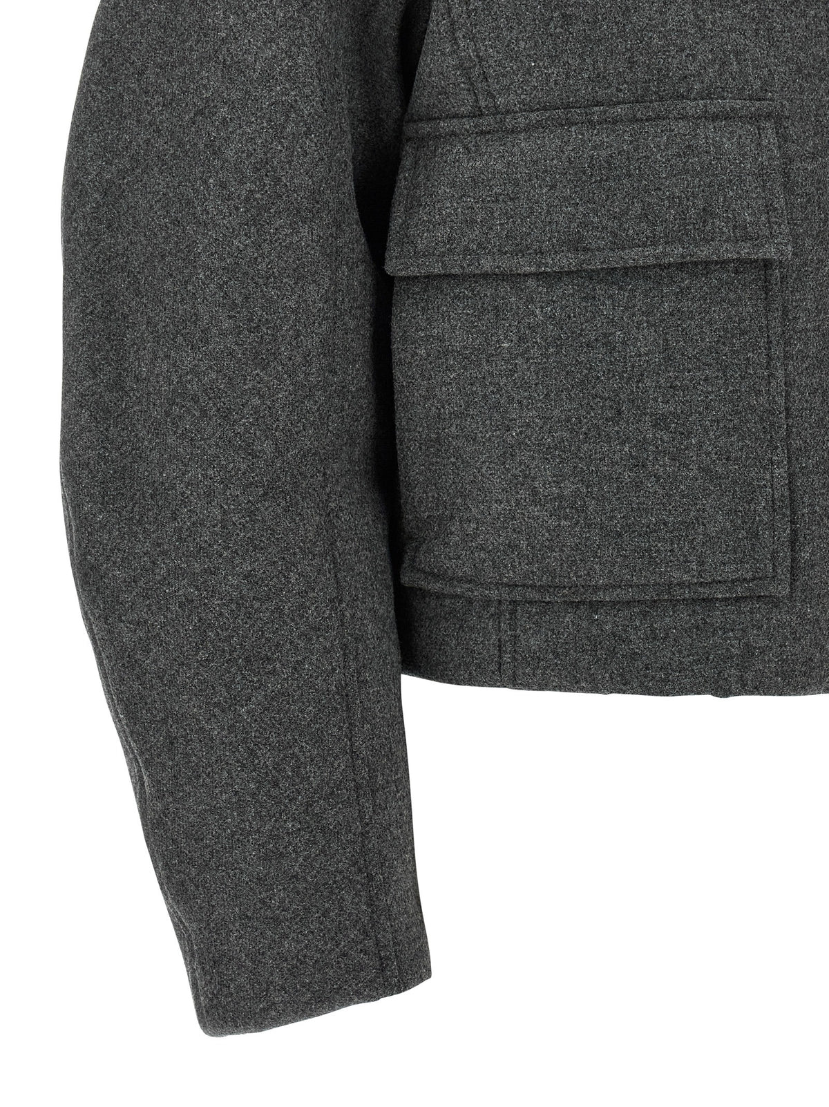 Brunello Cucinelli Gray Virgin Wool Full-Length Jacket