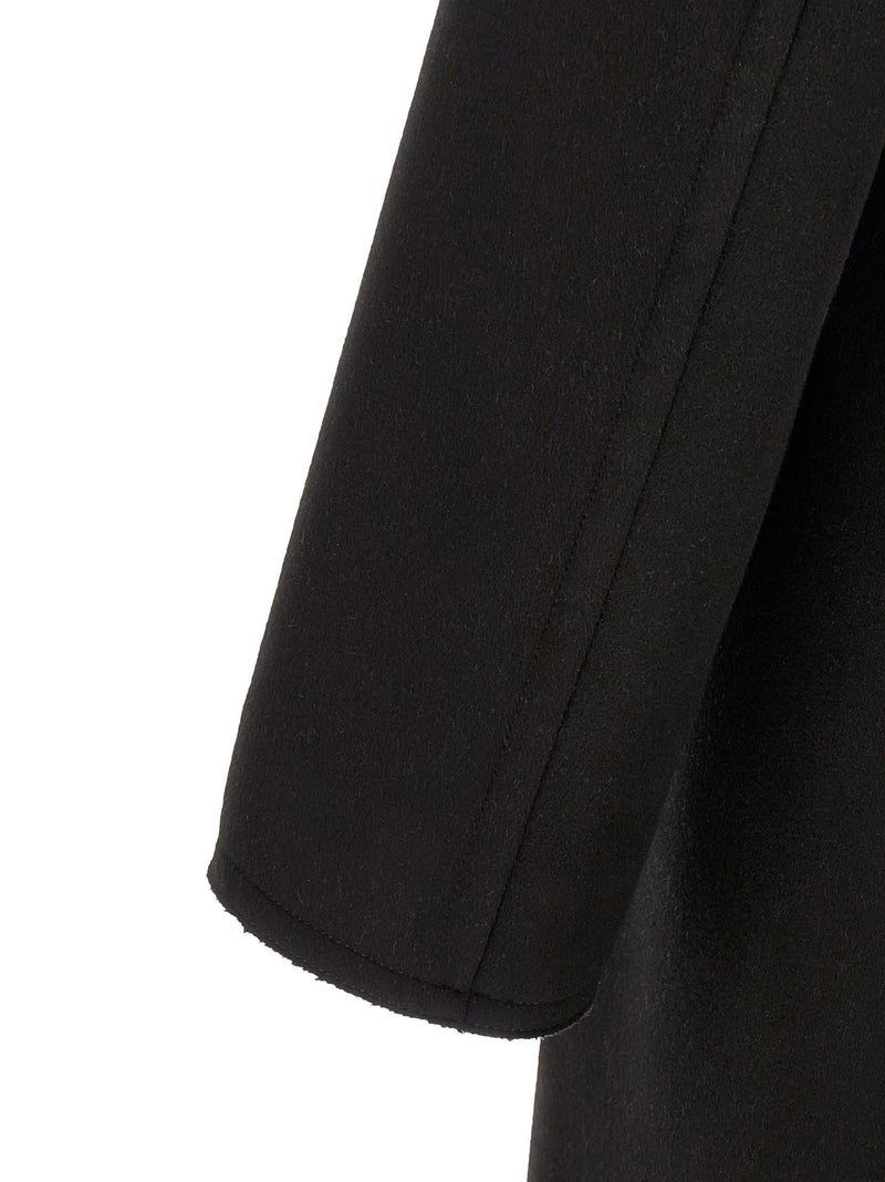 Tom Ford Black Virgin Wool Luxury Melton DB Officer Coat