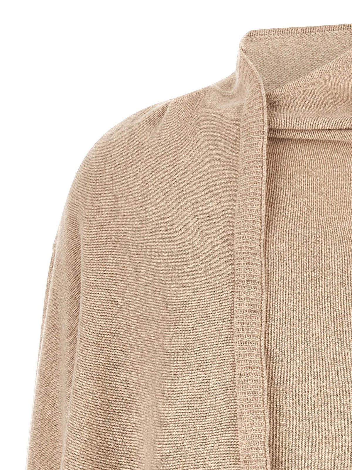 The Attico Beige Cashmere Cardigan - Elegant Asymmetrical Design