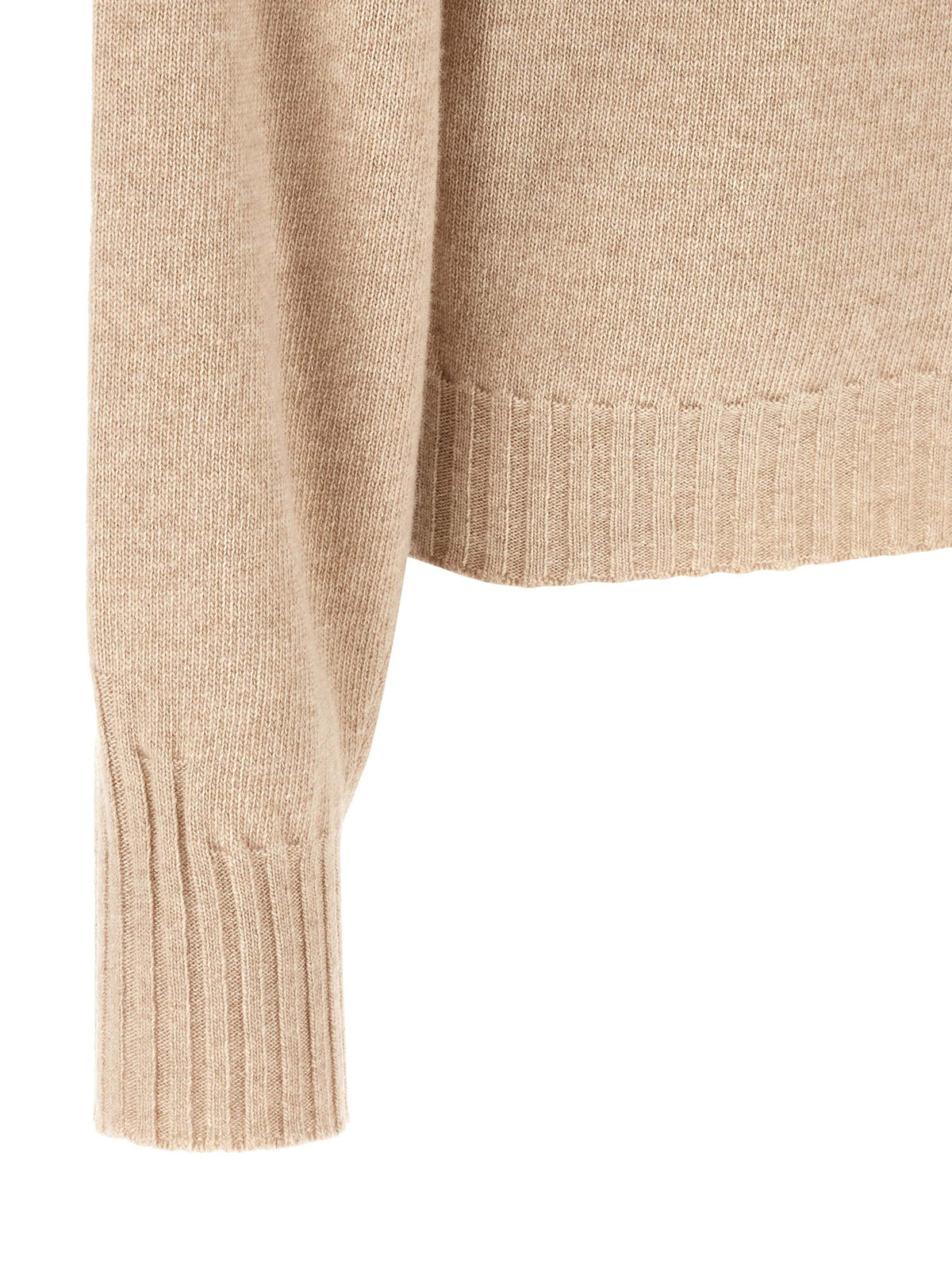 The Attico Beige Cashmere Cardigan - Elegant Asymmetrical Design