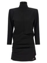 The Attico Black Viscose Short Dress - Contemporary Elegance