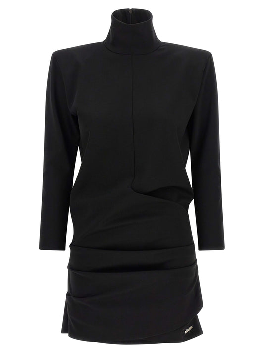 The Attico Black Viscose Short Dress - Contemporary Elegance
