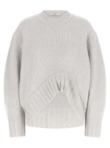 The Attico Gray Virgin Wool Cardigan - Sculptural Knitwear