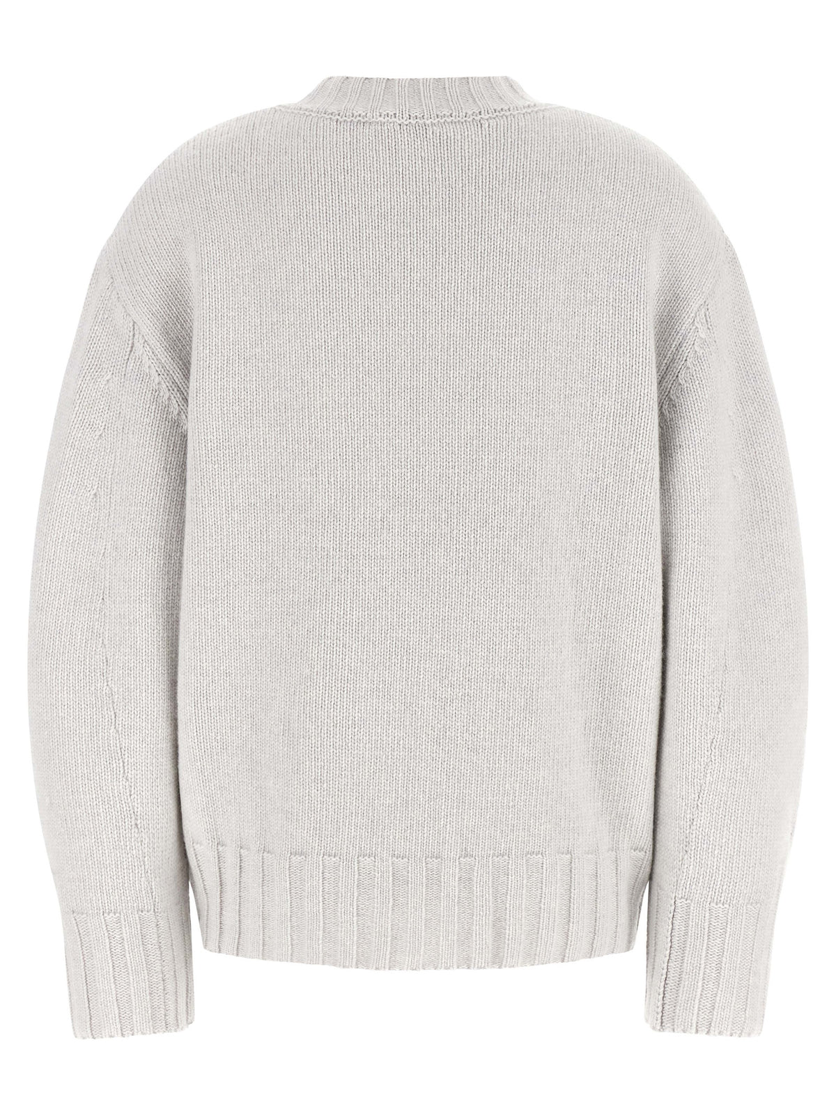 The Attico Gray Virgin Wool Cardigan - Sculptural Knitwear