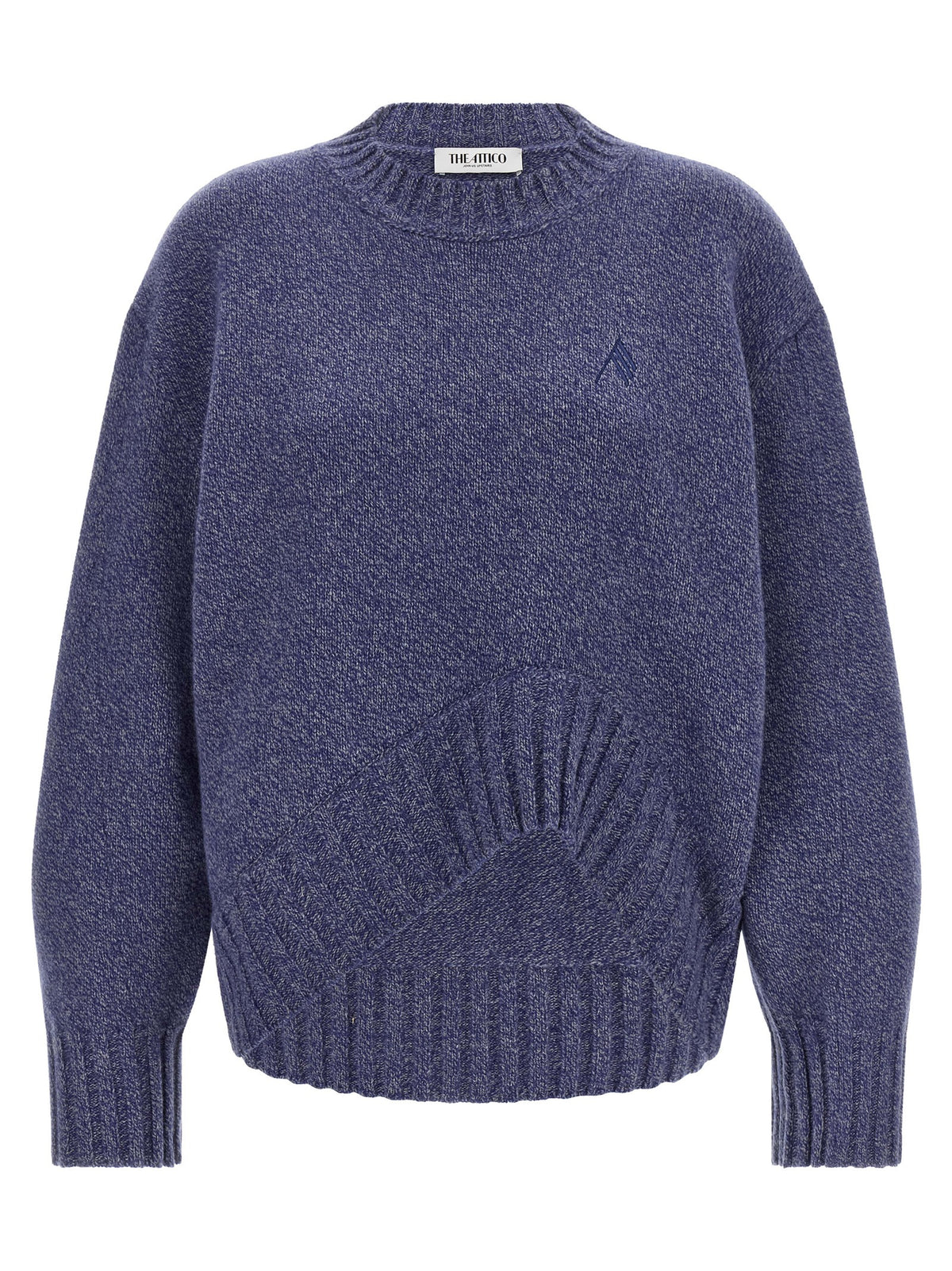 Le cardigan The Attico en laine vierge bleue