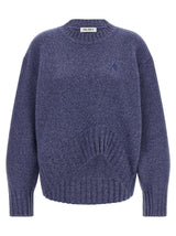 Le cardigan The Attico en laine vierge bleue