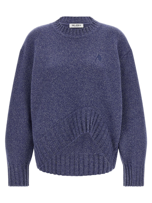 Le cardigan The Attico en laine vierge bleue