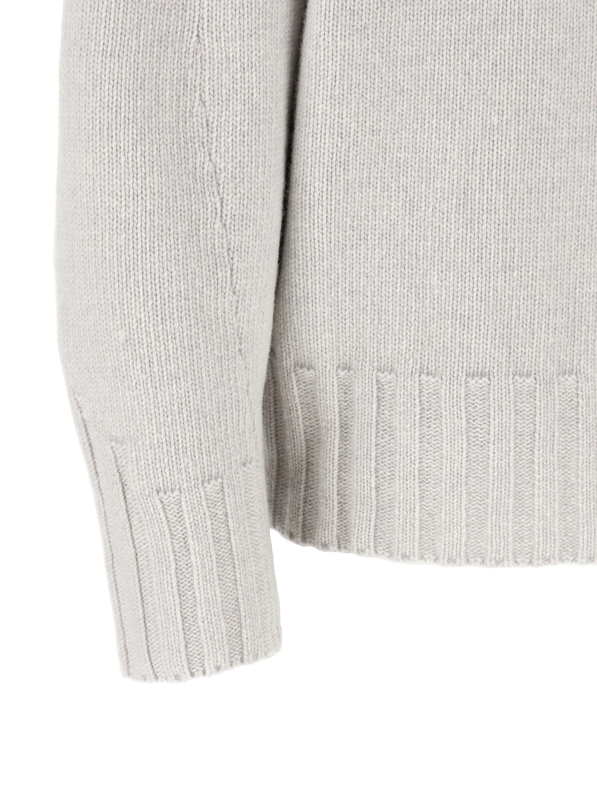 The Attico Gray Virgin Wool Cardigan - Sculptural Knitwear