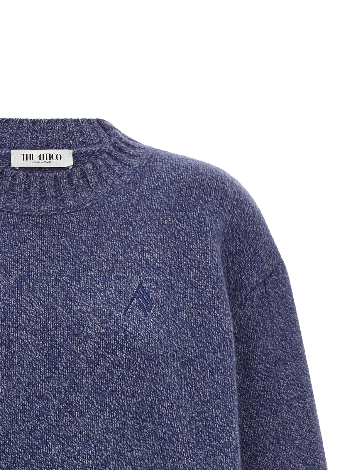 Le cardigan The Attico en laine vierge bleue