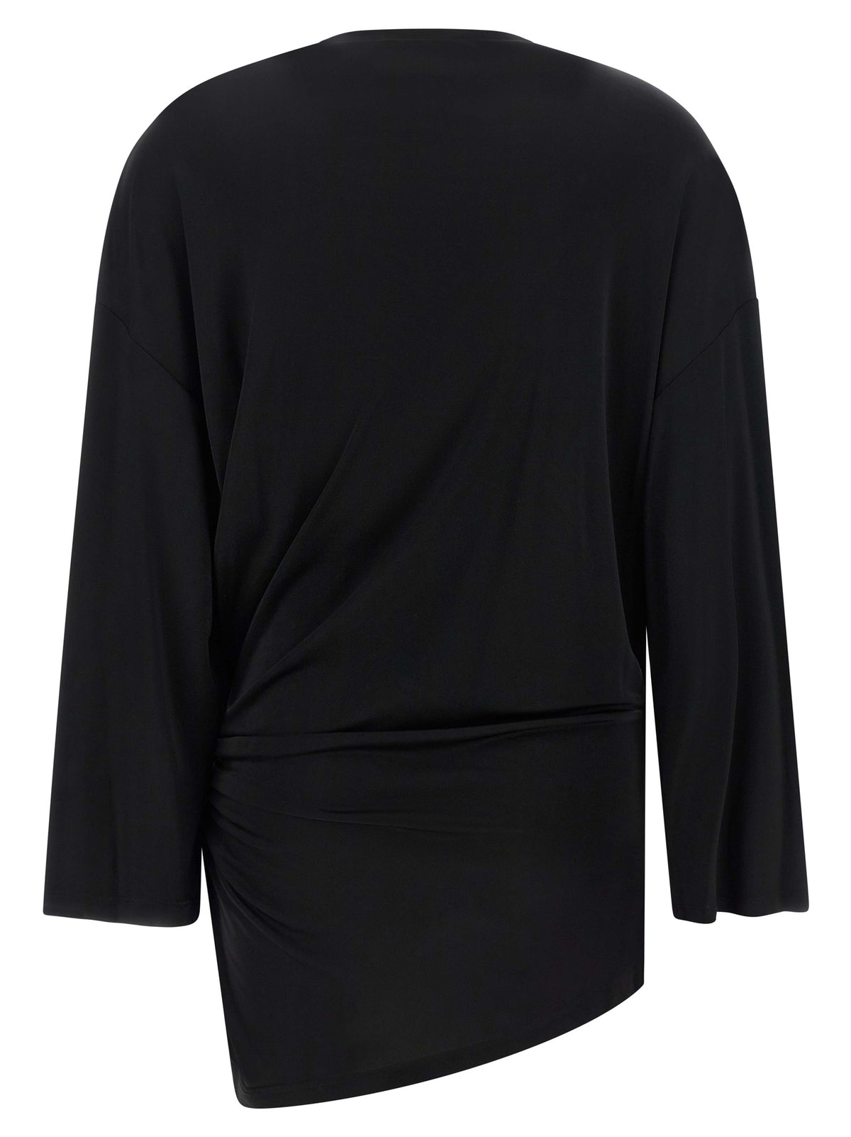 The Attico Black Viscose Asymmetrical Mini Dress