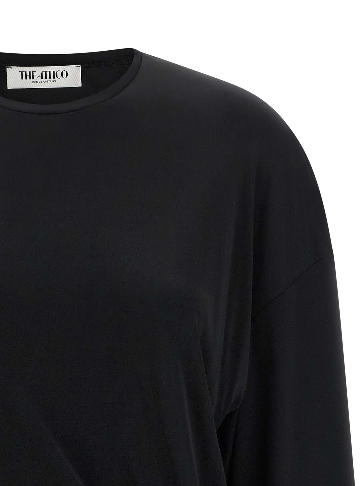 The Attico Black Viscose Asymmetrical Mini Dress