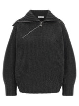 The Attico Gray Virgin Wool Cardigan for Women