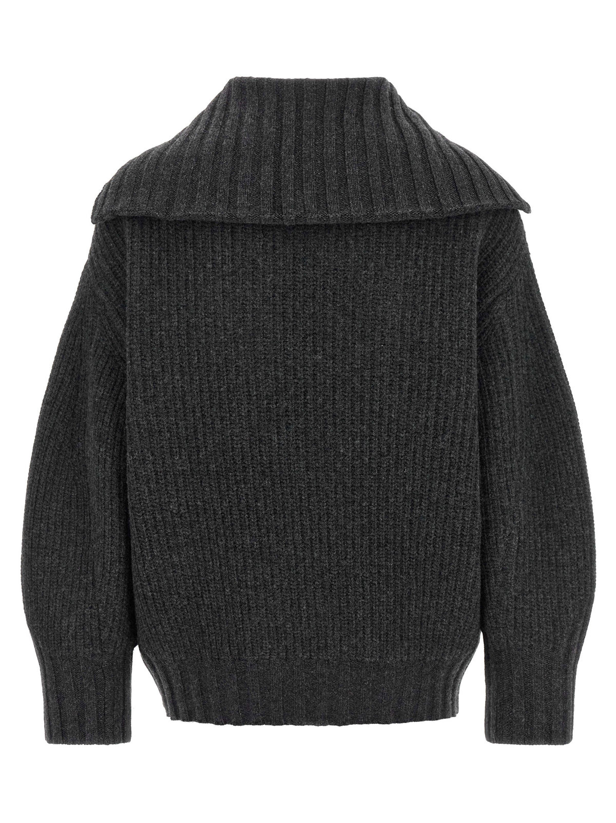 The Attico Gray Virgin Wool Cardigan for Women