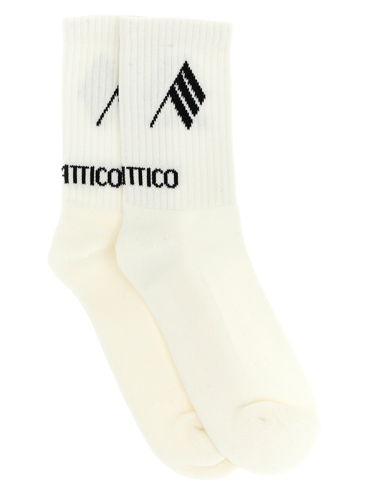 The Attico Bicolor Cotton Socks - Cream and Black