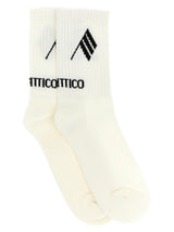 The Attico Bicolor Cotton Socks - Cream and Black