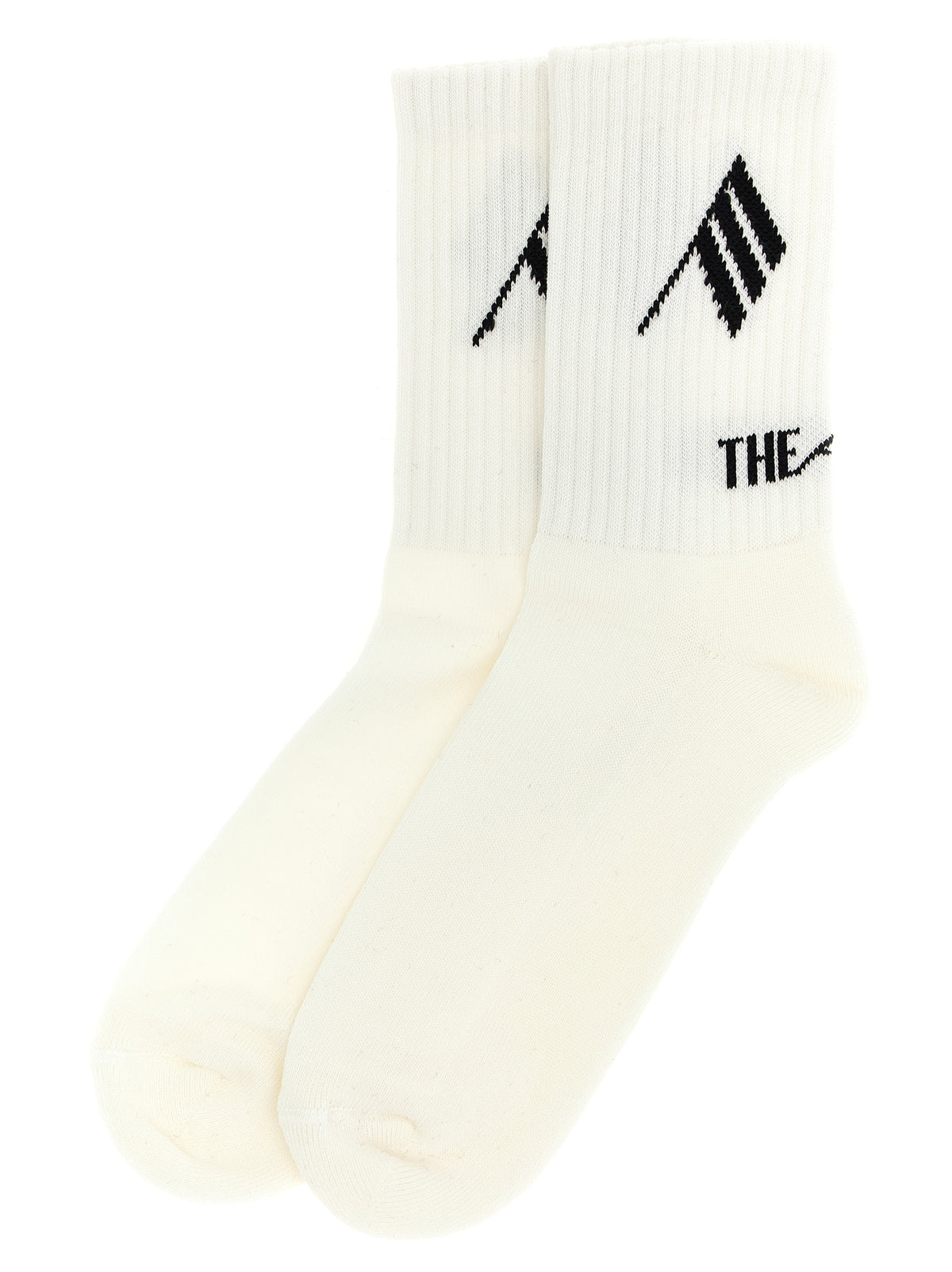 The Attico Bicolor Cotton Socks - Cream and Black