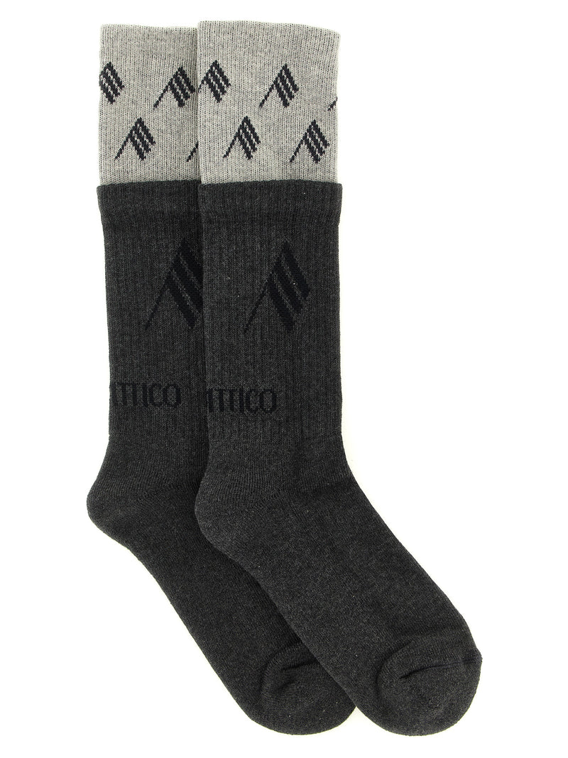 The Attico Gray Cotton Socks - Stylish and Comfortable