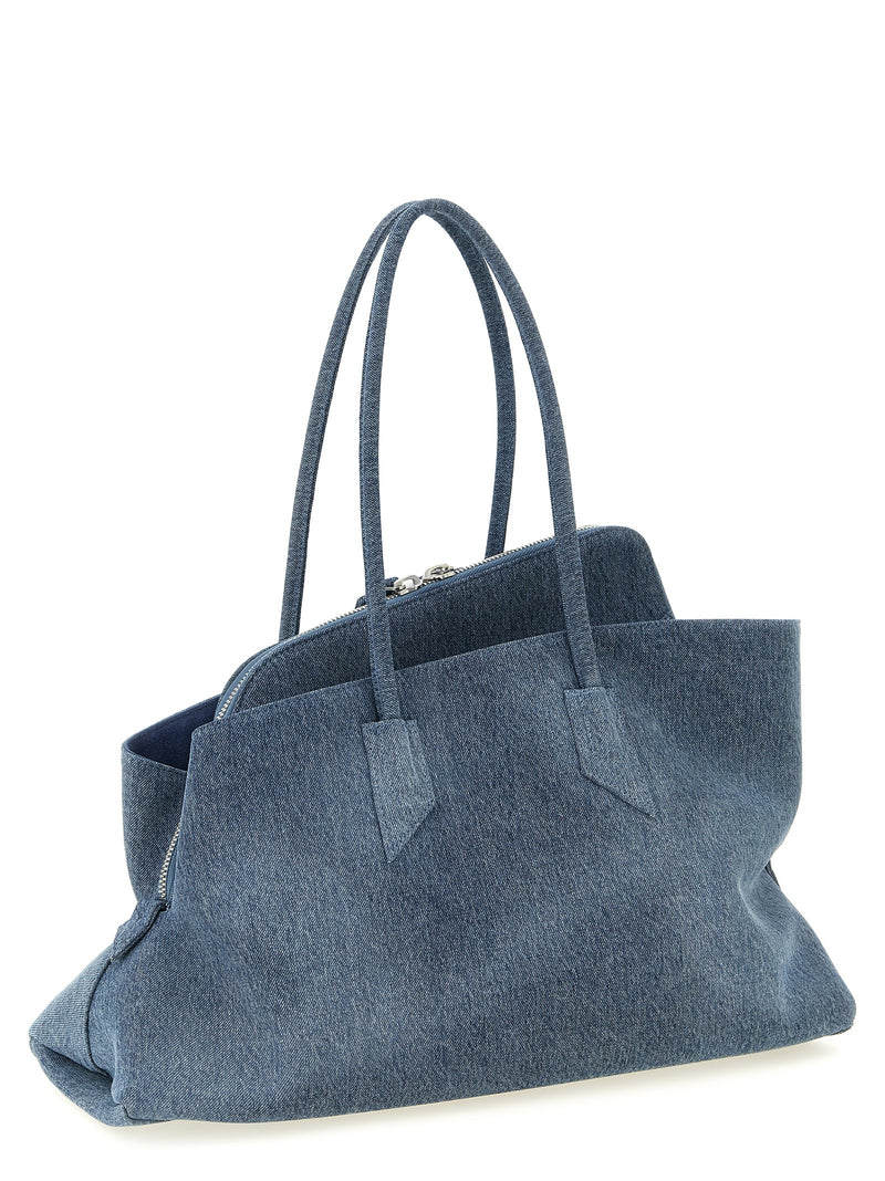 The Attico La Passeggiata Medium Blue Cotton Shoulder Bag