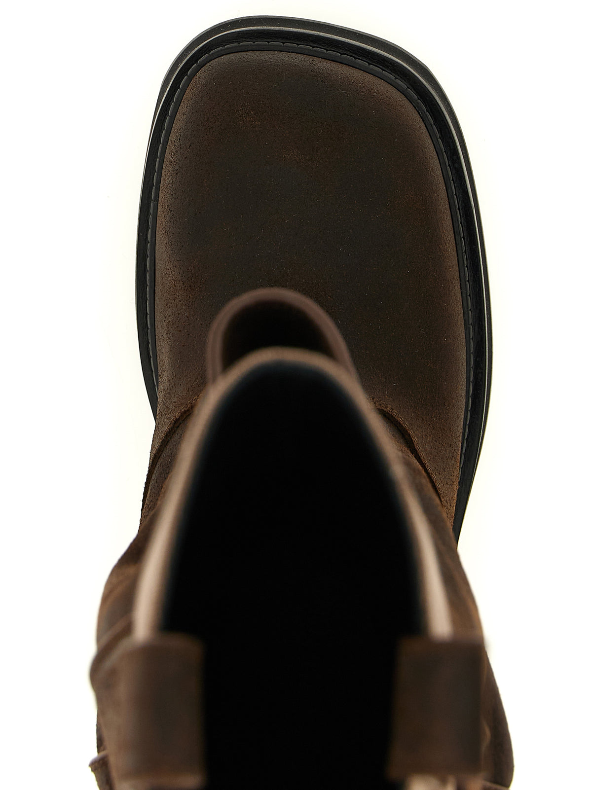 The Attico Brown Calf Leather Bos Taurus Over The Knee Boots