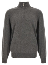 Brunello Cucinelli Gray Cashmere Cardigan - Timeless Elegance