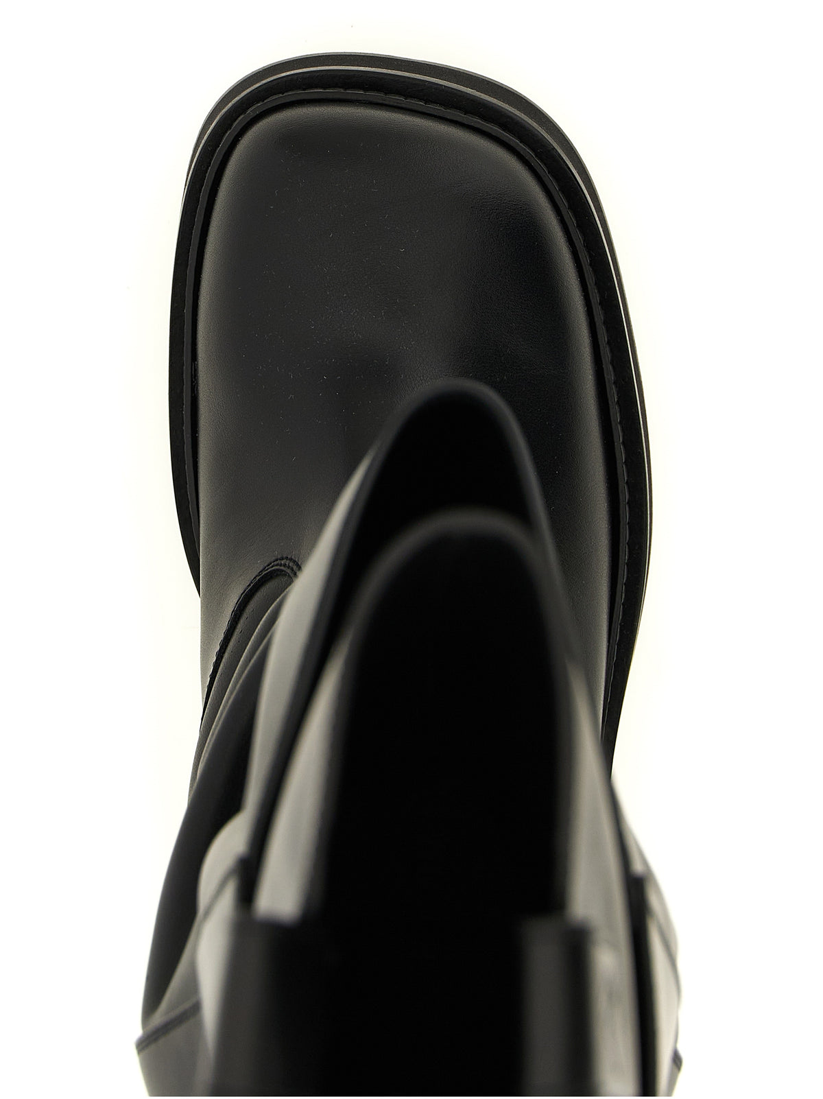 The Attico Black Calfskin Over The Knee Boots