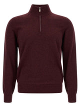 Brunello Cucinelli Bordeaux Cashmere Cardigan