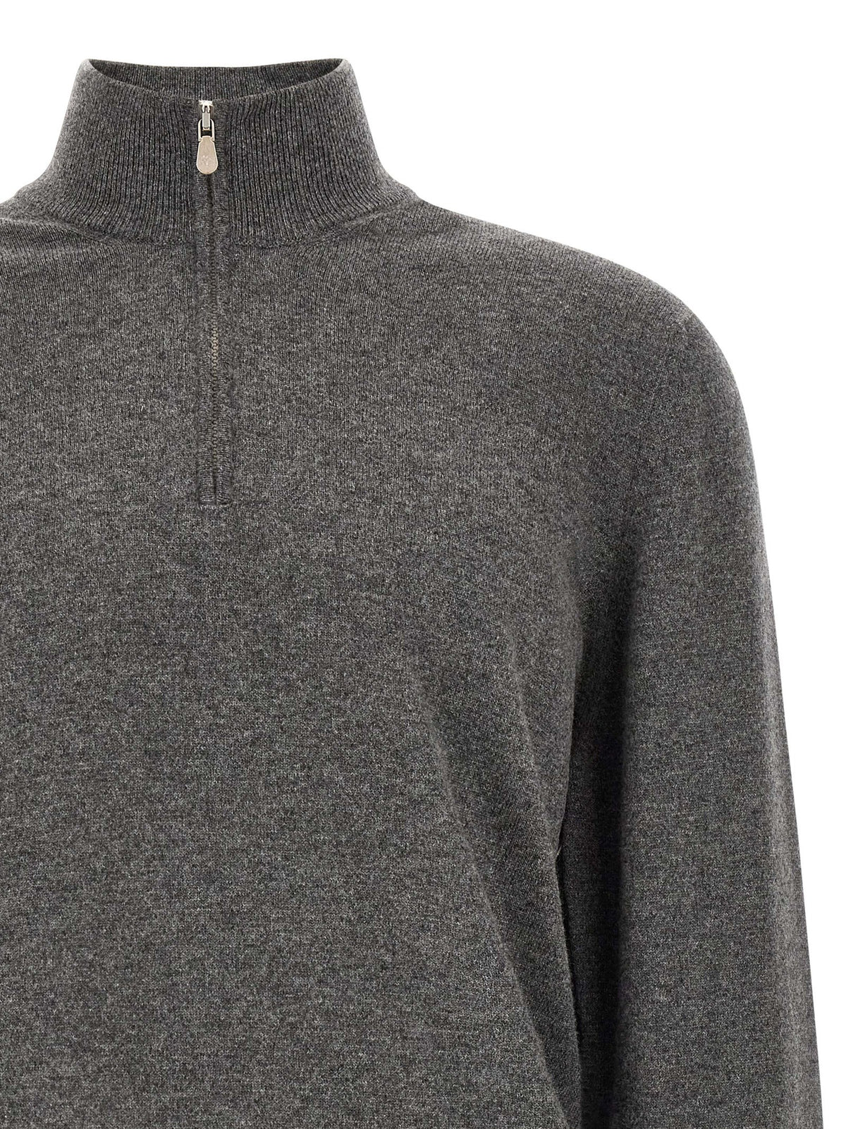 Brunello Cucinelli Gray Cashmere Cardigan - Timeless Elegance